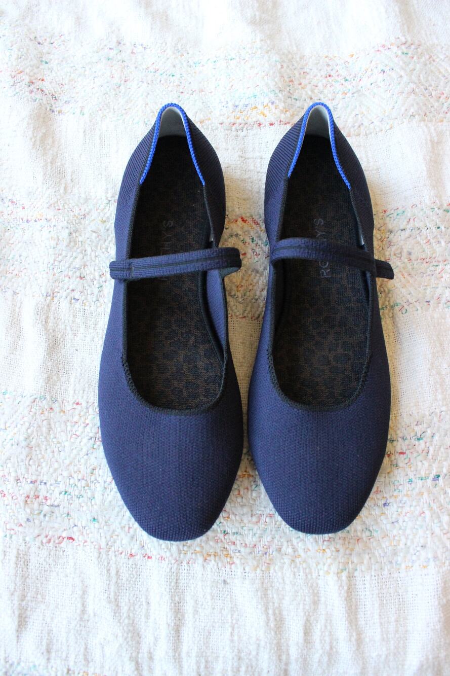 Rothy's Navy Blue Square Toe Mary Jane Flats Size 12.5